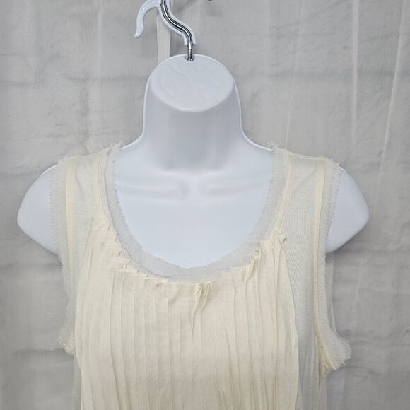 Chico's Cream Coquette Fairy Tank Pleated Ethereal Romantic 1 (M) - Picture 2 of 10